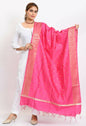 Mominos Fashion Moeza Women's Banarsi Silk Woven Design Pink Dupatta