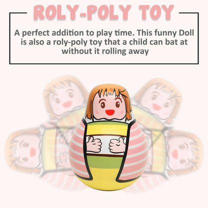 Matoyi Wobbly Doll & Pink Rabbit Pull Along & Maraca Rattle For Kids