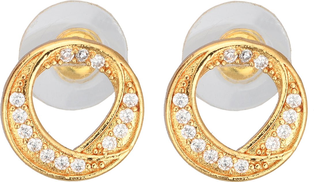 AanyaCentric Elegant Gold-Polished Ad American Diamond Earrings for Women Girls of All Ages