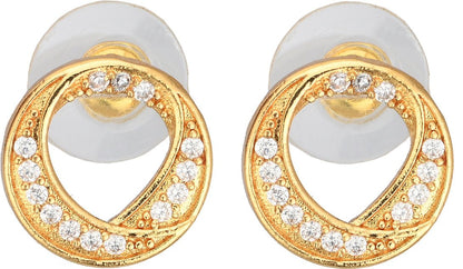 AanyaCentric Elegant Gold-Polished Ad American Diamond Earrings for Women Girls of All Ages