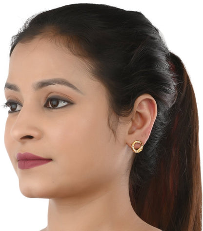 AanyaCentric Elegant Gold-Polished Ad American Diamond Earrings for Women Girls of All Ages