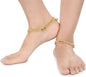AanyaCentric Gold-Polished White Metal Payal Indian Traditional Ethnic Fashion Imitation Jewellery Foot Chain