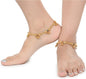 AanyaCentric Gold-Polished White Metal Payal Indian Traditional Ethnic Fashion Imitation Jewellery Foot Chain