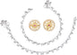 AanyaCentric Stylish Silver Plated Anklet & Gold-Polished American Diamond Earring Combo for Girls & Women