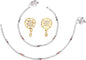 AanyaCentric Stylish Silver Plated Anklet & Gold-Polished American Diamond Earring Combo for Girls & Women