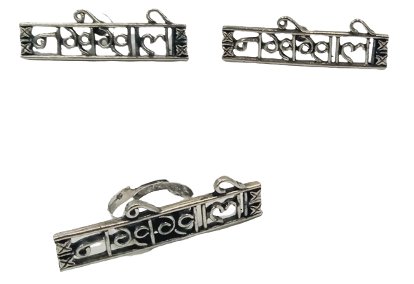 Silver-Plated Alloy Silver Oxidised Ring And Earring Combo - The Pari