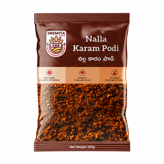 Sreshta Farms Spicy Black Powder Nalla Karam Podi