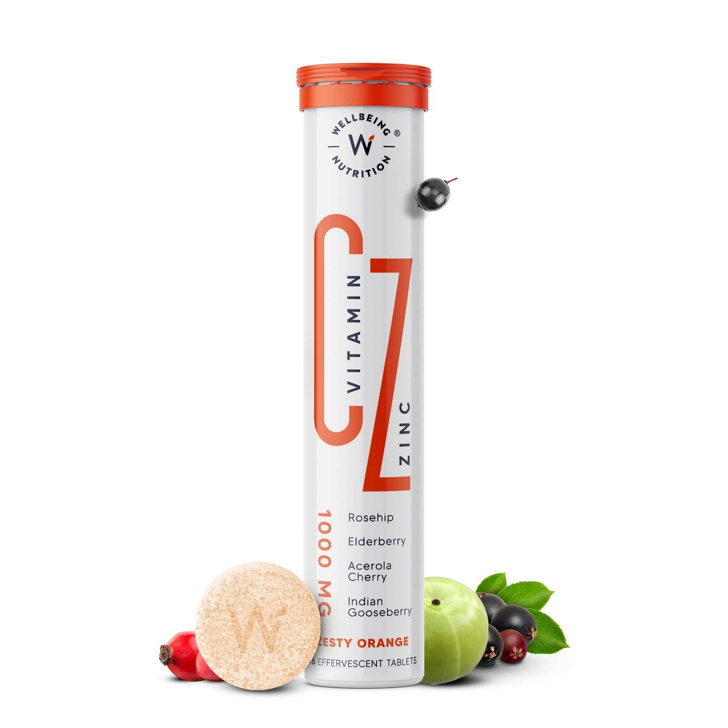 Wellbeing Nutrition Organic Vitamin C + Zinc Effervescent Tablets