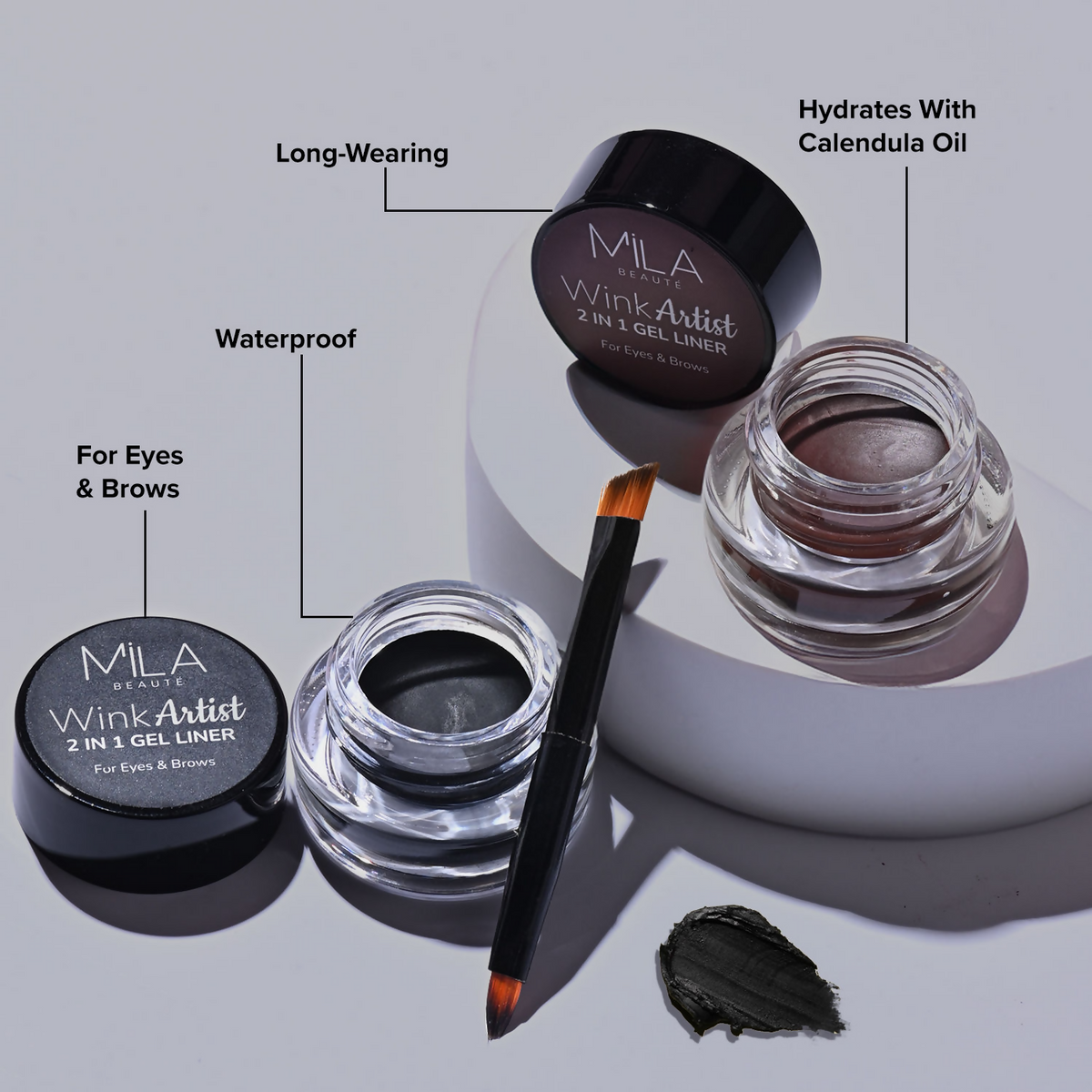 Mila Beaute Wink Artist 36Hr Smudge Proof & Waterproof Gel Eyeliner - Brown