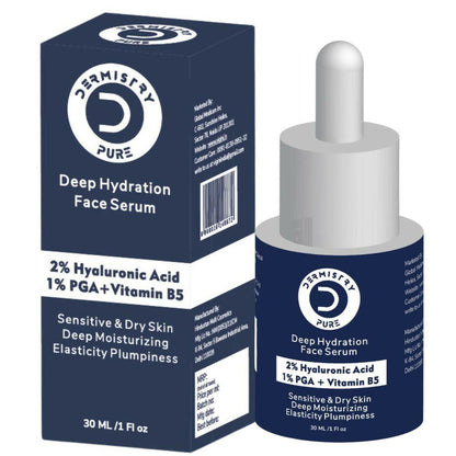Dermistry Pure 2% Hyaluronic Acid 5% PGA Vit B5 Moisturiser Face Serum For Sensitive & Dry Skin