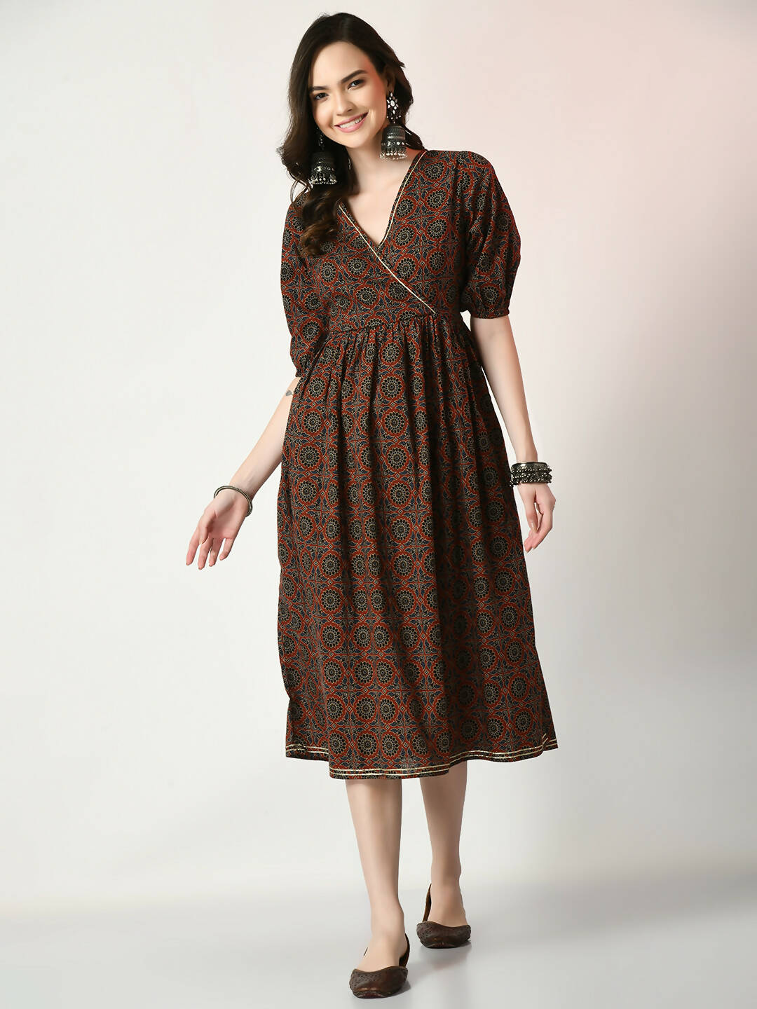Myshka Women's Multi Empire Printed Dress