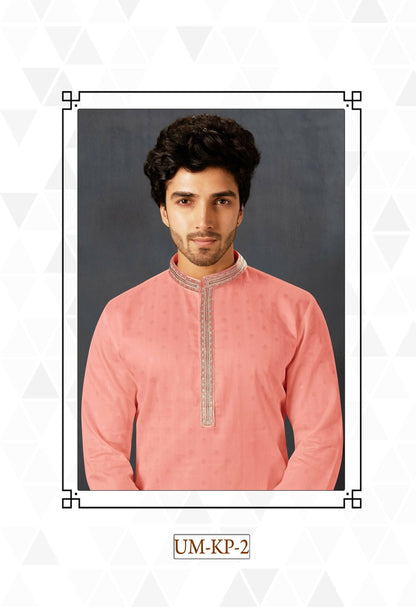 Joban Fashion Baby Pink Cotton Kurta Pyjama