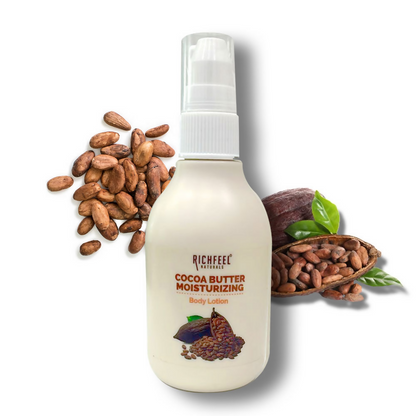 Richfeel Cocoa Butter Lotion - 48hr Moisturizing with 100% Cocoa & Shea Butter