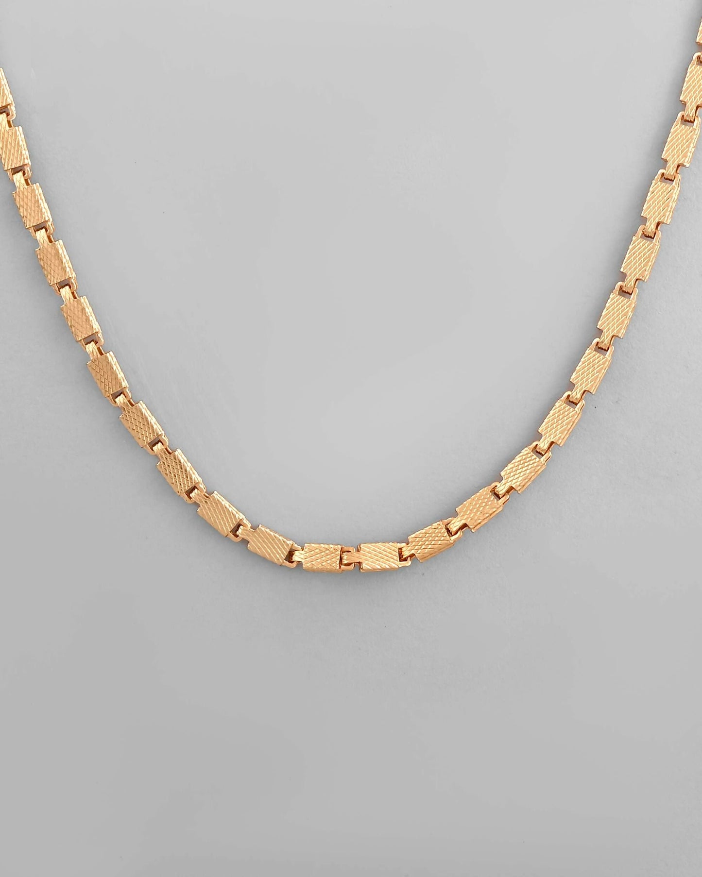 VOJ Gold-Polished Biscuit Shaped Chain For Men