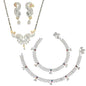 AanyaCentric Gold-Polished Mangalsutra Pendant Earring Set & Silver Plated Anklet