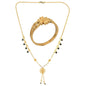 AanyaCentric Gold-Polished Mangalsutra & Ring Set