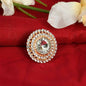 Mominos Fashion Joharkamal Gold-Polished Stone Studded Adjustable Finger Ring - Design 06