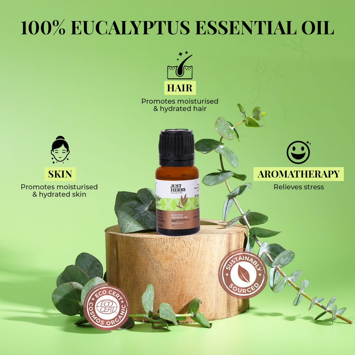 Just Herbs Eucalyptus Essential Oil