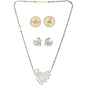 AanyaCentric Gold-Polished Mangalsutra with Pendant, 2 Pair Earrings