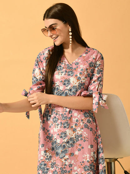 Myshka Women's Pink A-Line Party Dress