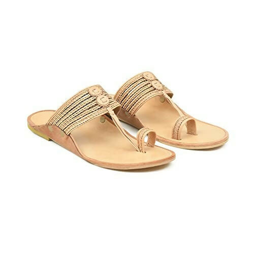 Stepsoft Men'S Natural Kolhapuri Chappal | Original Handcrafted Leather Ethnic Slippers
