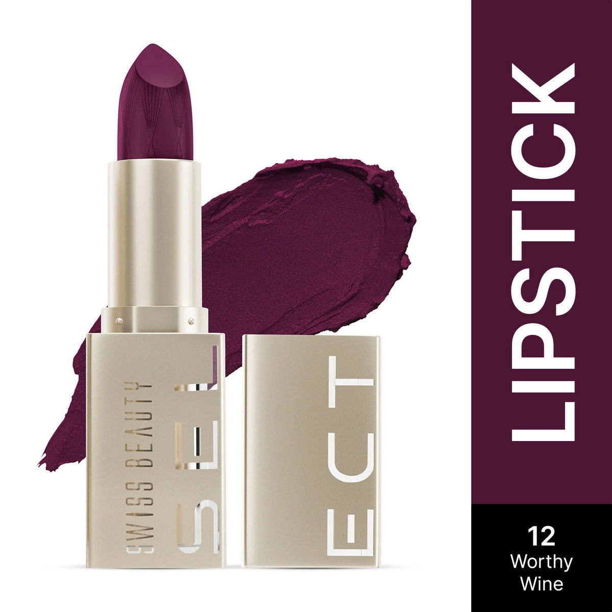 Swiss Beauty Select Creme Touch Hydrating Lipstick - 12 Worthy Wine