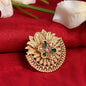 Mominos Fashion Joharkamal Gold-Polished Stone Studded Adjustable Finger Ring - Design 17