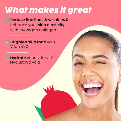 PLIX The Plant Fix Pomegranate Collagen Bounce Serum - For Reducing Fine Lines & Wrinkles