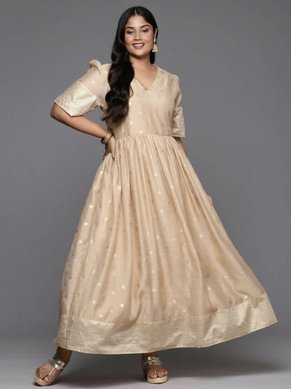 Ahalyaa Women's Traditional wear Ethnic Dress - Tan