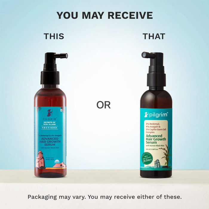 Pilgrim Redensyl 3% + Anagain 4% + 5% Capilia Stem Advanced Hair Growth Serum with Korean Black Rice