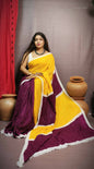 Exclusive Collection Chikankari Sequence Saree - Yellow & Maroon