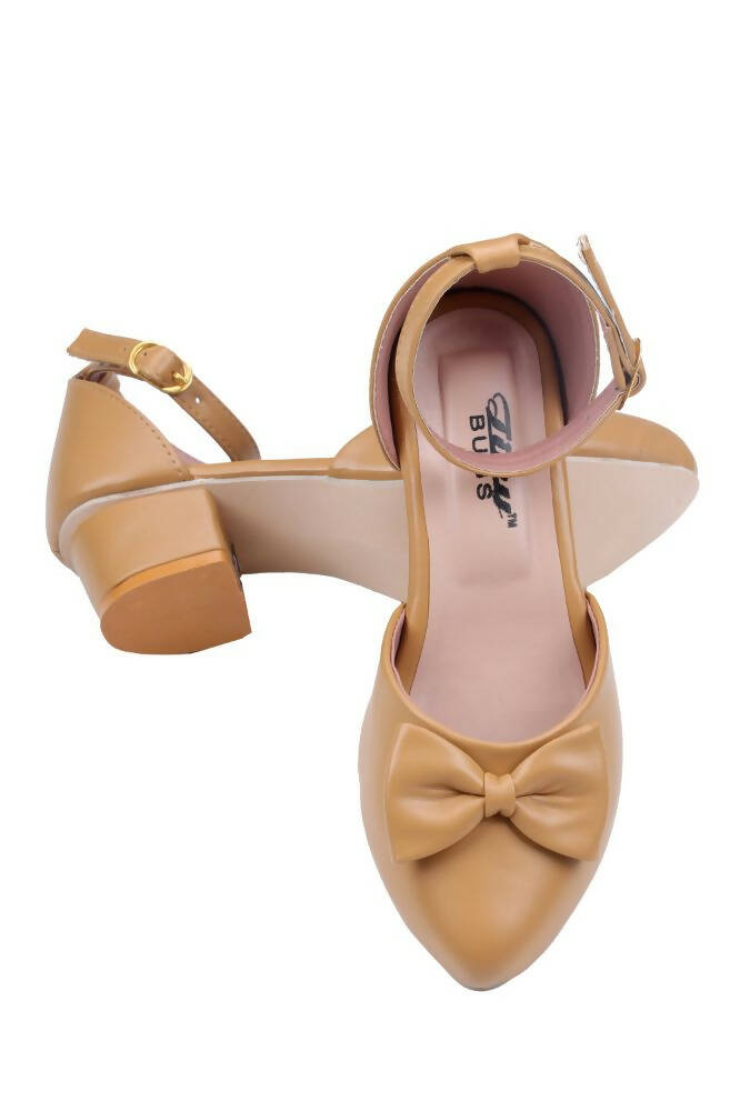 Tiny Bugs Girls Bow Embellished Ballerinas - Tan