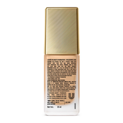 Lakme 9to5 Hya Matte Foundation + Hyaluronic Acid - Neutral Light