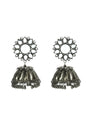 Mominos Fashion Johar Kamal Silver-Plated With Mirror Earrings Jhumkas