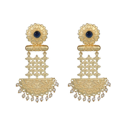 Joban Fashion Women Matte Gold Brass Earrings