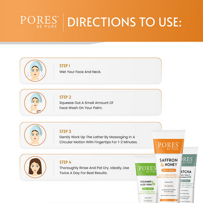 Pores Be Pure Saffron Glow Bright Face Wash With Honey