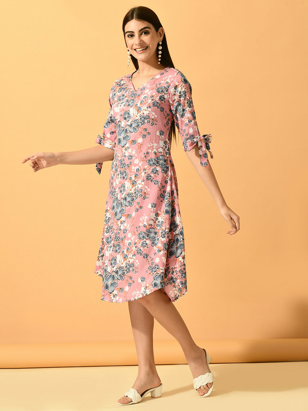 Myshka Women's Pink A-Line Party Dress