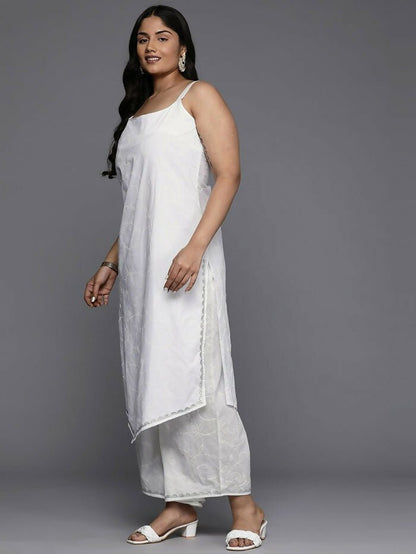 Ahalyaa Women's Traditional wear Kurta Set - White
