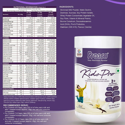 Pro360 Kidspro Protein Powder Child Nutrition for Growing Children, Improves Growth & Active Strong Kids
