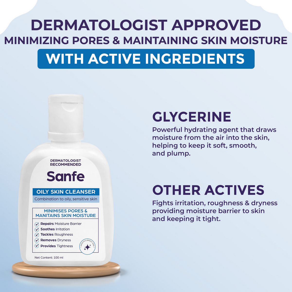 Sanfe Oily Skin Cleanser Minimises Pores & Maintains Skin Moisture cetaphil skin repair Face Wash