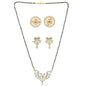 AanyaCentric Gold-Polished Mangalsutra with Pendant, 2 Pair Earrings