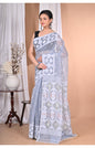 Morchari Pure Cotton Dhakai Jamdani Handloom Saree-Grey