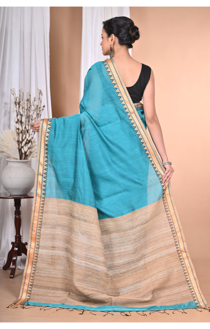 Morchari Pure Cotton Dhakai Jamdani Handloom Saree-Green