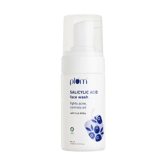 Plum Salicylic Acid Foaming Face Wash - Fights Active Acne & Oil For Smooth Skin