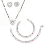 AanyaCentric Gold-Polished Mangalsutra Pendant Earring Set & Silver Plated Anklet