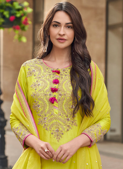 Evanik Designer Faux Georgette With Embroidery Sequence Work Palazzo Wedding Collection
