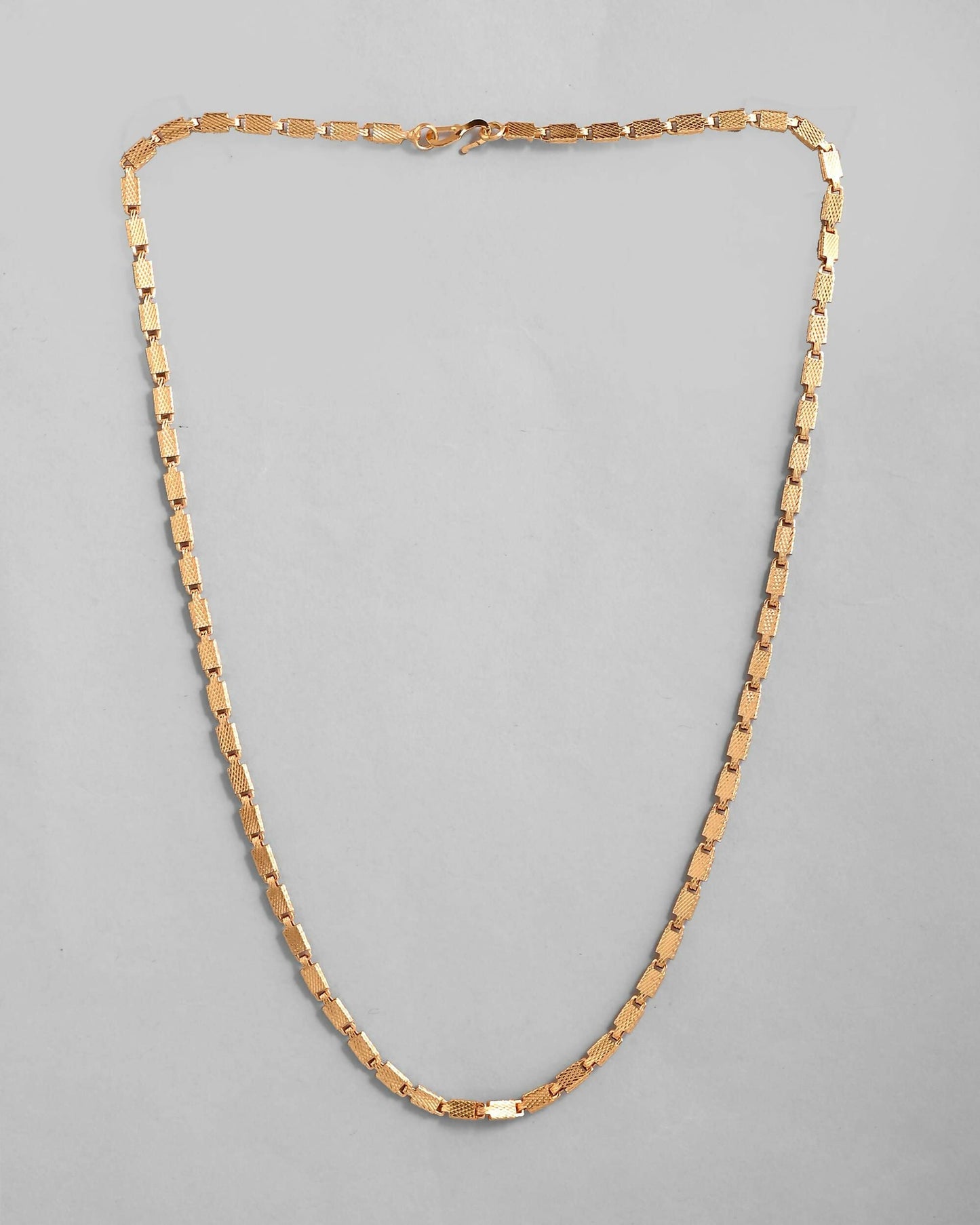 VOJ Gold-Polished Biscuit Shaped Chain For Men