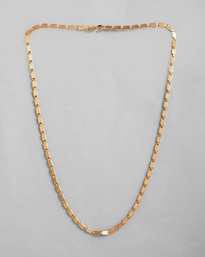 VOJ Gold-Polished Biscuit Shaped Chain For Men