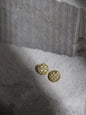 Gold-Toned Green Contemporary Gold-Polished Studs Earrings - Ruby Raang