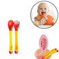 Safe-O-Kid Heat Sensitive 2 Spoons 2 Forks Set, Silicone Tip, Red And Yellow